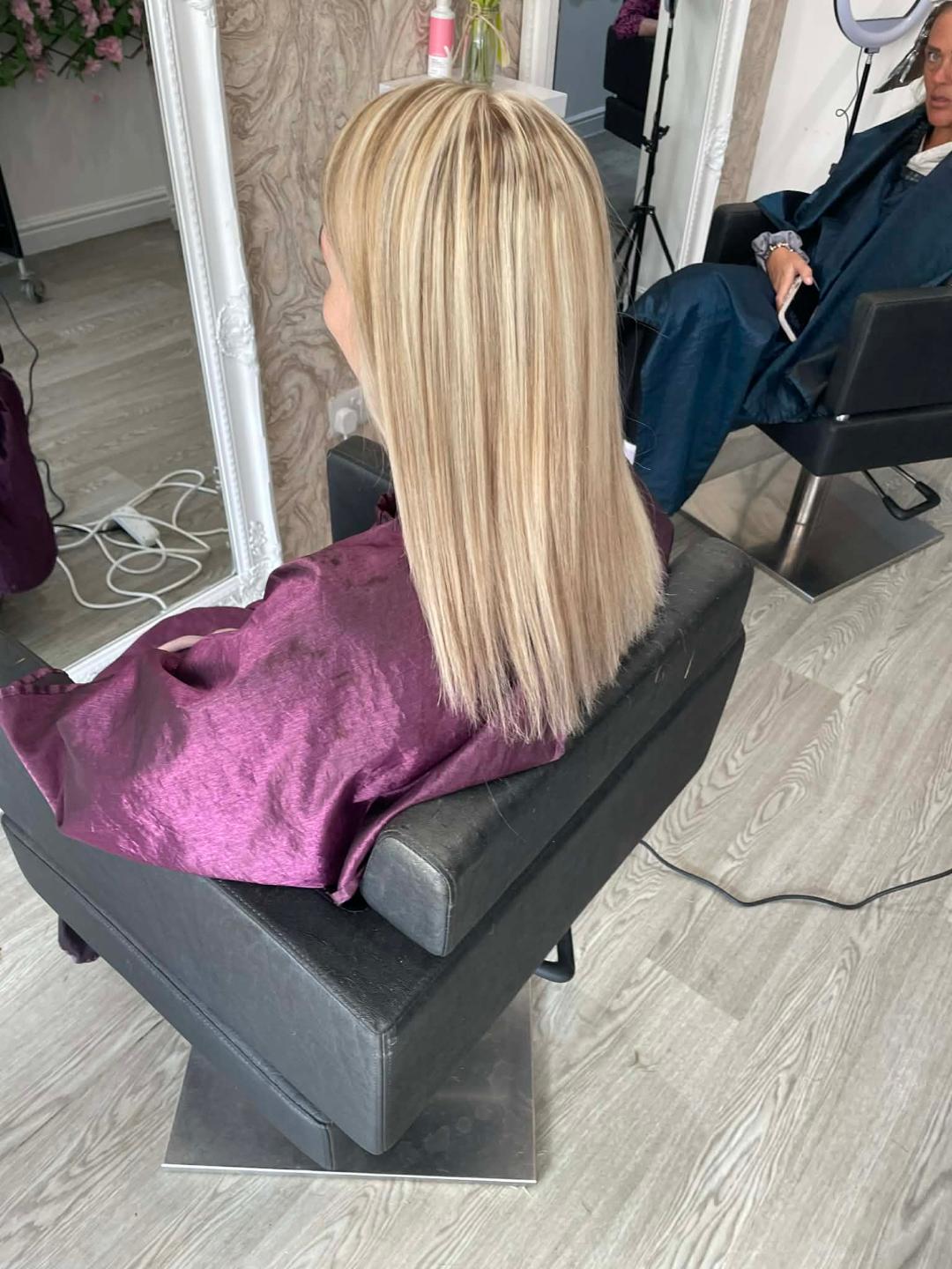 After hair styling at FenneeKay Hair & Beauty