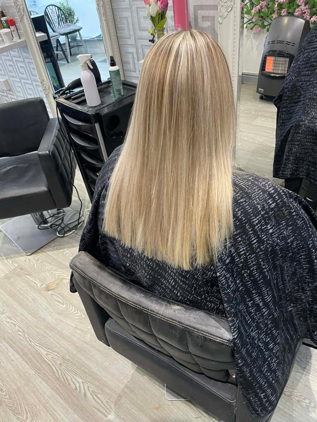 After hair styling at FenneeKay Hair & Beauty