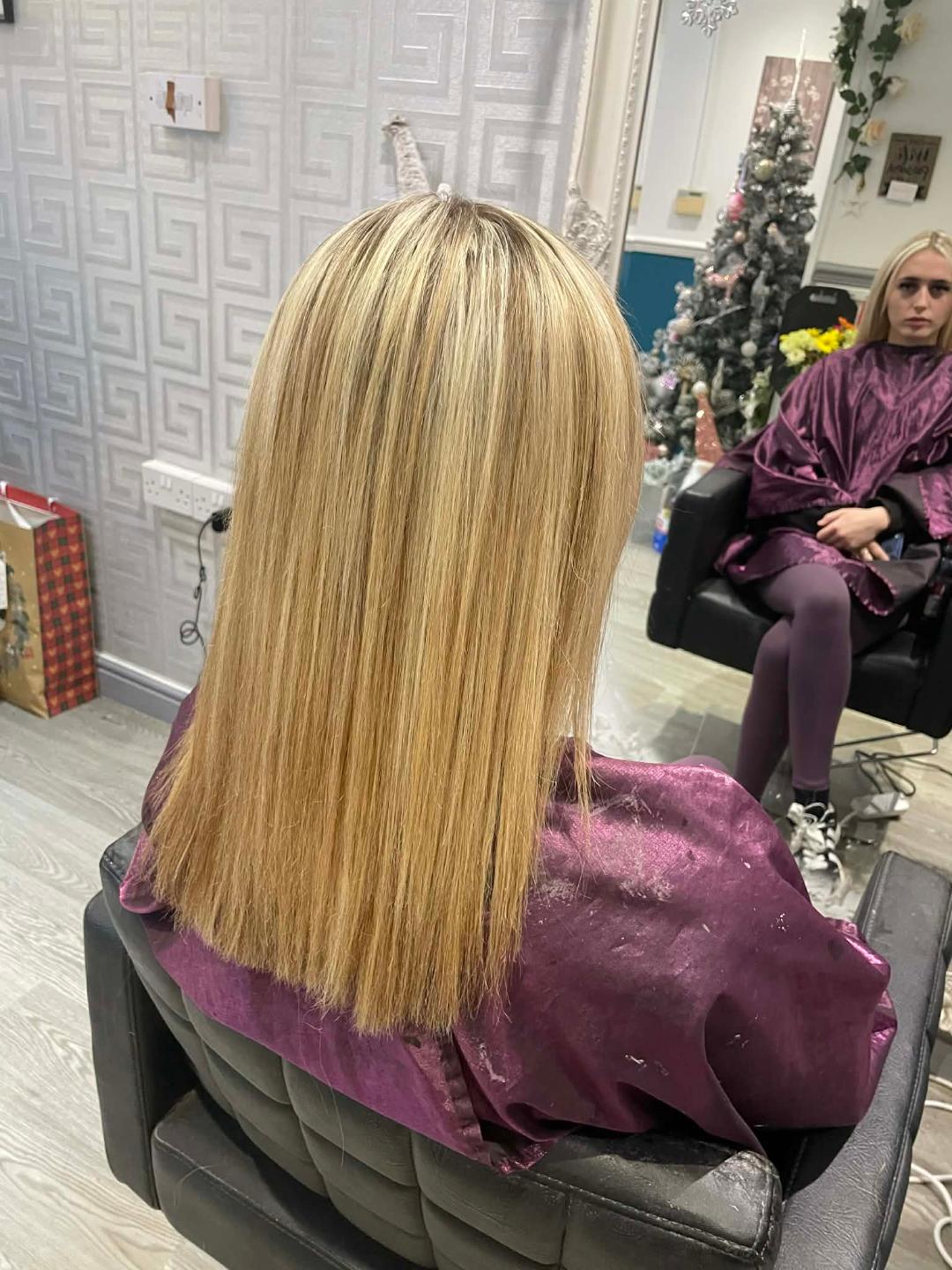 After hair styling at FenneeKay Hair & Beauty