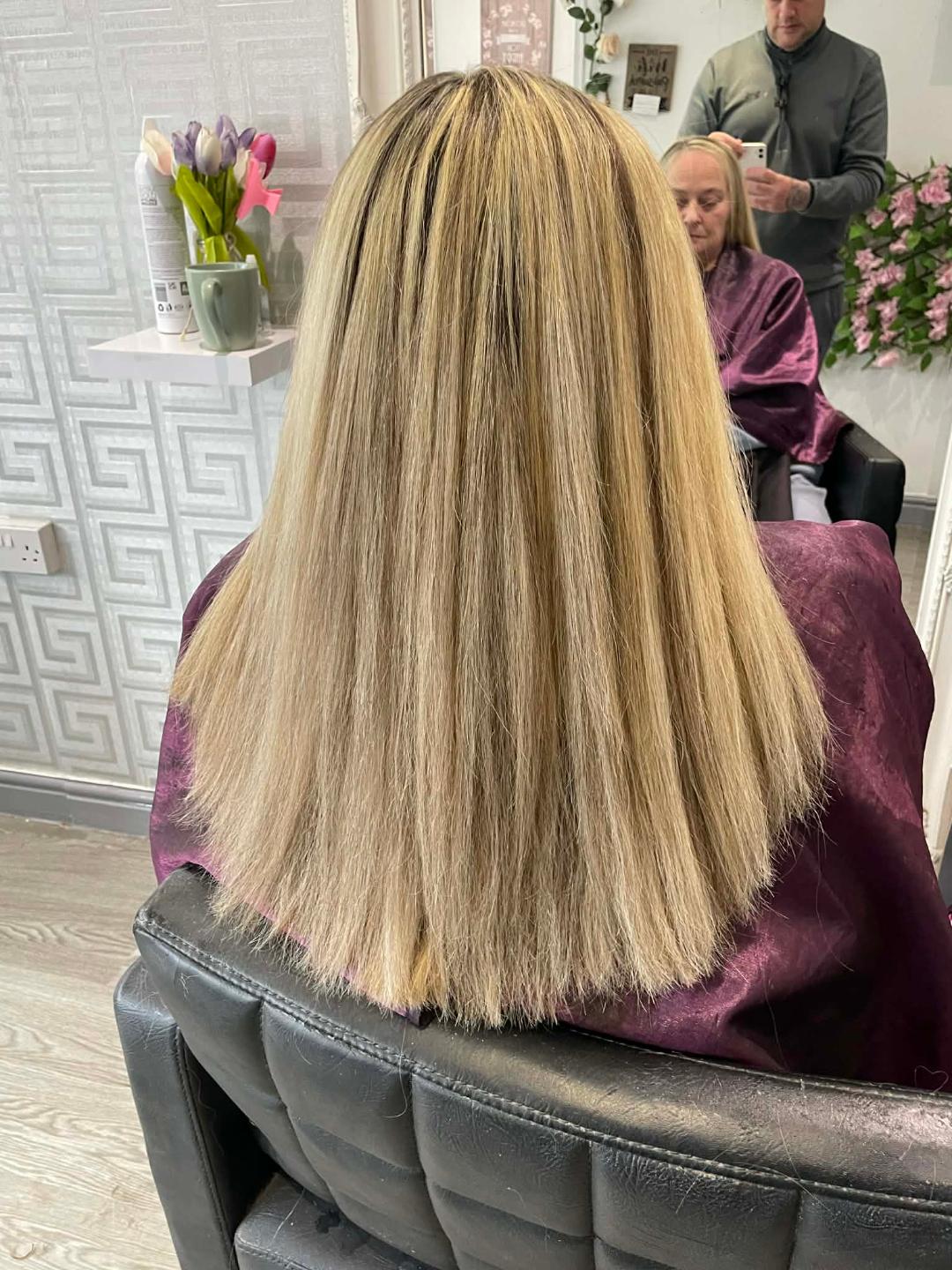 After hair styling at FenneeKay Hair & Beauty