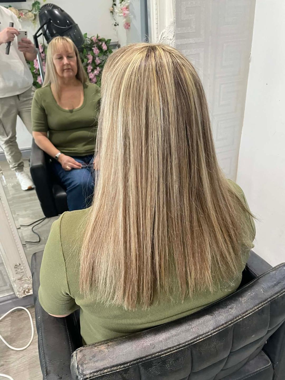 After hair styling at FenneeKay Hair & Beauty