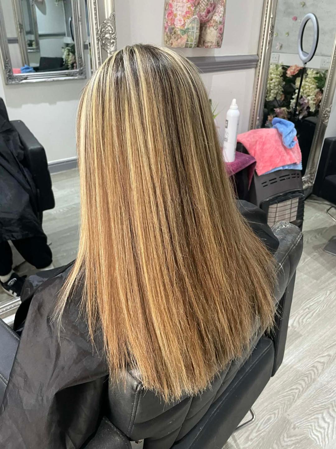 After hair styling at FenneeKay Hair & Beauty
