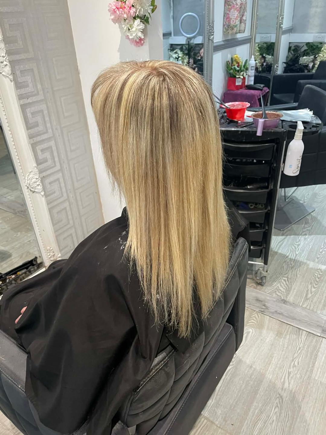 After hair styling at FenneeKay Hair & Beauty