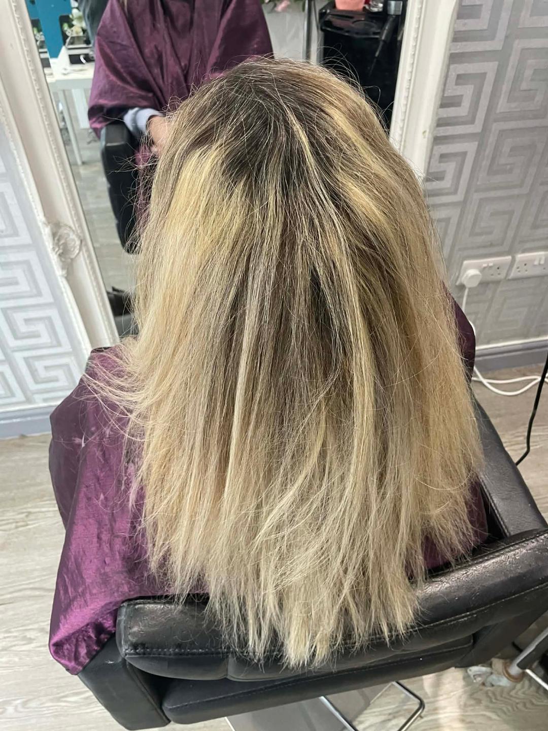 Before hair styling at FenneeKay Hair & Beauty