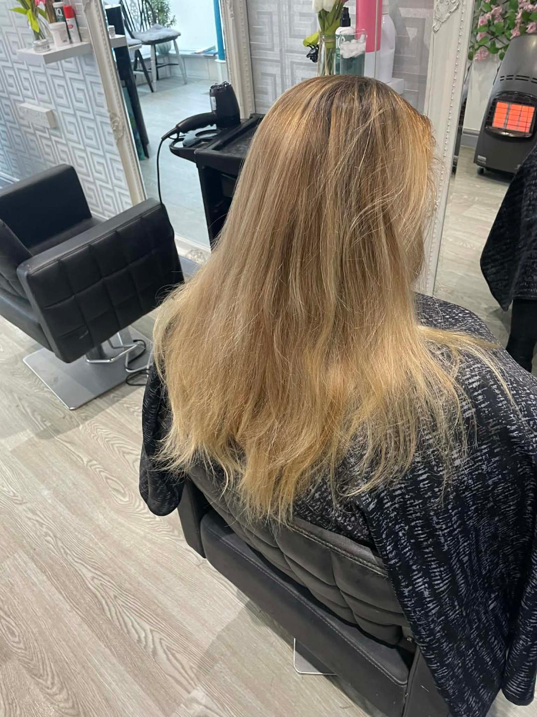 Before hair styling at FenneeKay Hair & Beauty