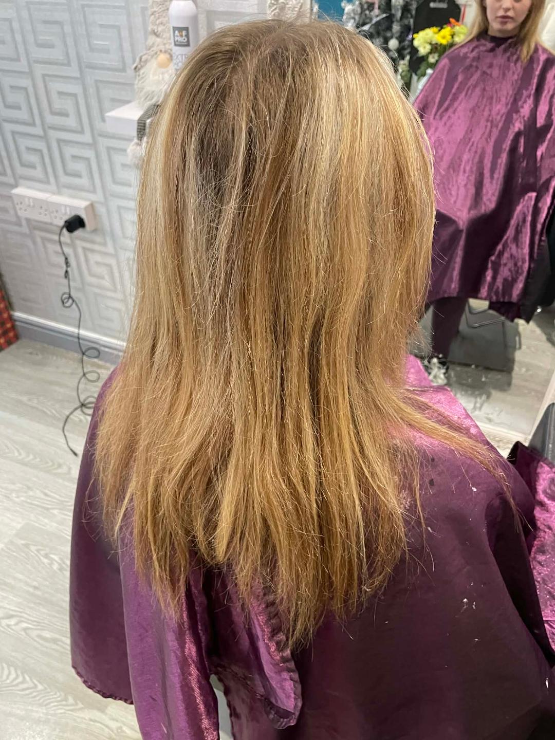 Before hair styling at FenneeKay Hair & Beauty